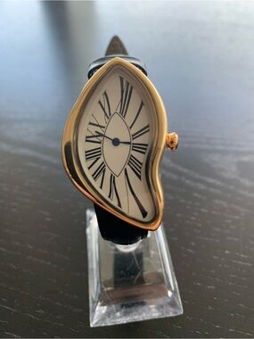 Brand New Dali Crash Watch with Black Leather Strap